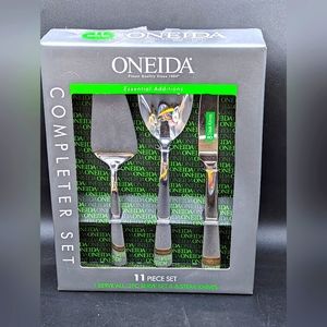 Oneida Stainless Steel 11 Piece Completer - 3 Serving pieces and 8 steak knives